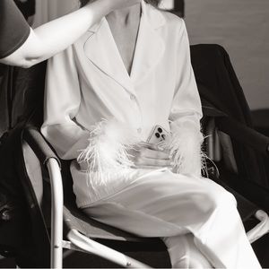 Nadine Merabi Darci Feather Pajamas